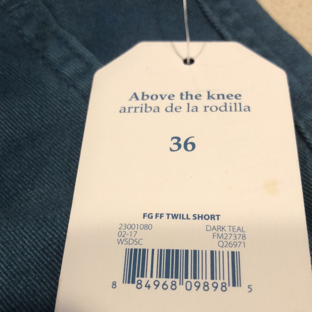FADED GLORY MENS FLAT FRONT TWILL SHORTS DARK TEAL SIZE 36 NEW WITH TAGS - Picture 7 of 10